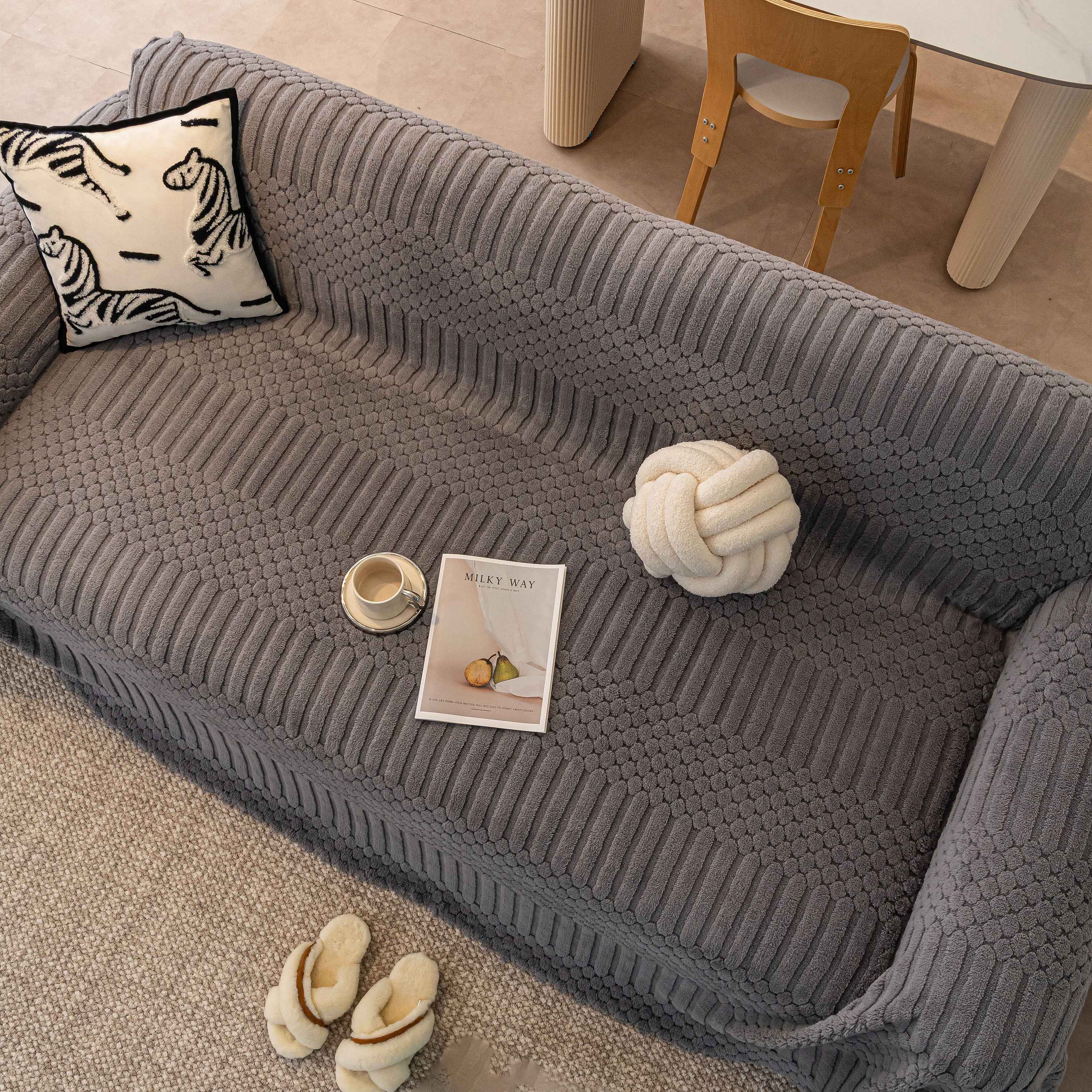 Boho 3D Geometric Throw Blanket for Couch, Luxurious Velvety Plush Fleece Sofa Cover