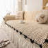 Ruffled Sofa Cover with Bowknot Decor, French Country Style Skirted Couch Slipcover