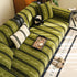 Non-Slip Sofa Cover with Thick Chenille Texture Woven Stripe Couch Protector Throw
