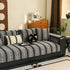 Non-Slip Sofa Cover with Thick Chenille Texture Woven Stripe Couch Protector Throw