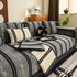 Non-Slip Sofa Cover with Thick Chenille Texture Woven Stripe Couch Protector Throw