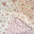 DaDalogy Cotton Patchwork Throw Blanket - Floral Cottage Quilted Reversible Blush Pink & Cream Shabby Chic Botanical Ruffle Design - Vintage Garden Rose Pastel Accents (3031)- 50 x 60