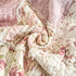 DaDalogy Cotton Patchwork Throw Blanket - Floral Cottage Quilted Reversible Blush Pink & Cream Shabby Chic Botanical Ruffle Design - Vintage Garden Rose Pastel Accents (3031)- 50 x 60