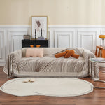 Chenille Striped Sofa Throw Blanket, Furniture Throw Covers Living Room Couch Cover