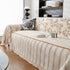 Chenille Striped Floral Couch Cover Sofa Slipcover for Most Shape Sofas, Reversible Sofa Throw Cover