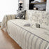 Chenille Striped Floral Couch Cover Sofa Slipcover for Most Shape Sofas, Reversible Sofa Throw Cover