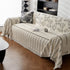 Chenille Striped Floral Couch Cover Sofa Slipcover for Most Shape Sofas, Reversible Sofa Throw Cover
