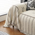 Chenille Striped Floral Couch Cover Sofa Slipcover for Most Shape Sofas, Reversible Sofa Throw Cover
