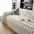 Chenille Striped Floral Couch Cover Sofa Slipcover for Most Shape Sofas, Reversible Sofa Throw Cover