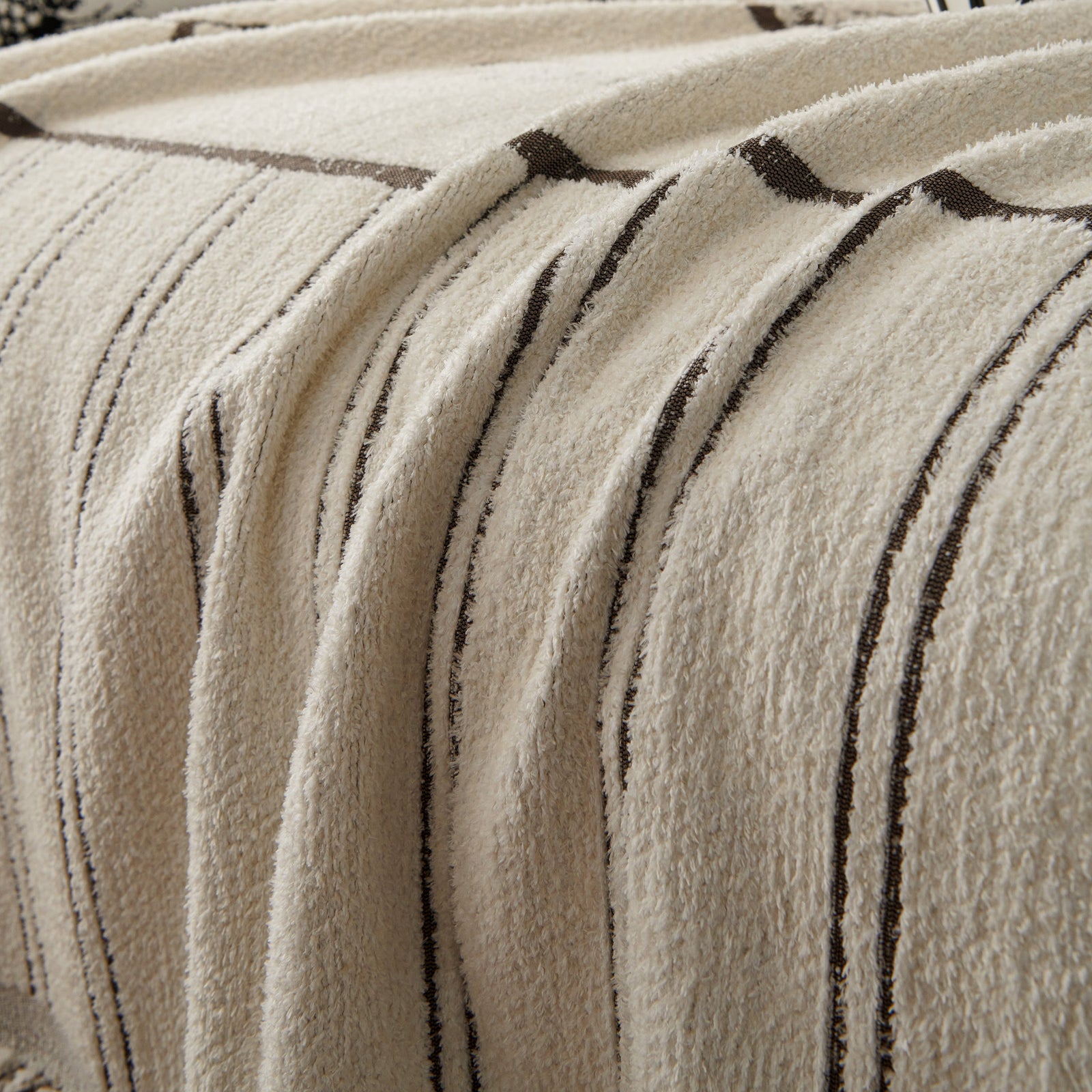 Chenille Striped Floral Couch Cover Sofa Slipcover for Most Shape Sofas, Reversible Sofa Throw Cover