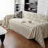 Chenille Striped Floral Couch Cover Sofa Slipcover for Most Shape Sofas, Reversible Sofa Throw Cover