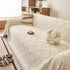Soft Chenille Sofa Throw Cover, Raised Geometric Texture Furniture Protector Blanket