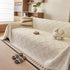 Soft Chenille Sofa Throw Cover, Raised Geometric Texture Furniture Protector Blanket
