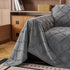 Soft Chenille Sofa Throw Cover, Raised Geometric Texture Furniture Protector Blanket