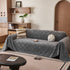 Soft Chenille Sofa Throw Cover, Raised Geometric Texture Furniture Protector Blanket