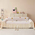 Cute Dotted Stripe Couch Protector, Non-Slip Washable Sofa Cover with Ruffled Skirt