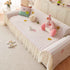 Cute Dotted Stripe Couch Protector, Non-Slip Washable Sofa Cover with Ruffled Skirt