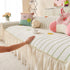 Cute Dotted Stripe Couch Protector, Non-Slip Washable Sofa Cover with Ruffled Skirt