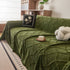Soft Chenille Sofa Throw Cover, Raised Geometric Texture Furniture Protector Blanket