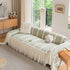 Daisy Striped Sofa Cover with Sheer Ruffle Skirt, Floral Soft Slipcover Blanket
