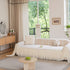 Daisy Striped Sofa Cover with Sheer Ruffle Skirt, Floral Soft Slipcover Blanket