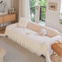 Daisy Striped Sofa Cover with Sheer Ruffle Skirt, Floral Soft Slipcover Blanket