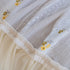 Daisy Striped Sofa Cover with Sheer Ruffle Skirt, Floral Soft Slipcover Blanket