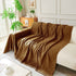 Solid Color Chenille Sofa Throw Blanket, Soft & Plush Decorative Couch Throw Cover