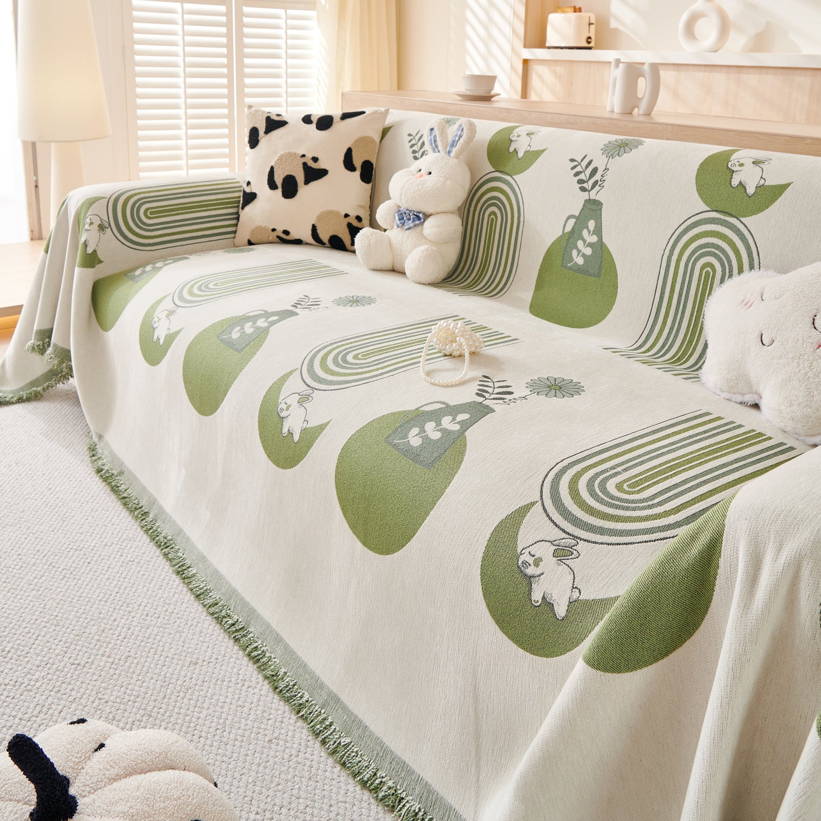 Decorative Throw Blankets for Couch Reversible Chenille Furniture Throw Covers for Sectional Sofa