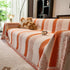 Chenille Reversible Rainbow Couch Cover Blanket for Sofas, Pet Friendly Couch Slipcovers with Tassel