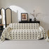 Sofa Throw Blanket with Woven Geometric Pattern & Tassels, Soft & Thick Couch Cover