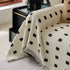 Sofa Throw Blanket with Woven Geometric Pattern & Tassels, Soft & Thick Couch Cover
