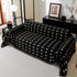 Sofa Throw Blanket with Woven Geometric Pattern & Tassels, Soft & Thick Couch Cover