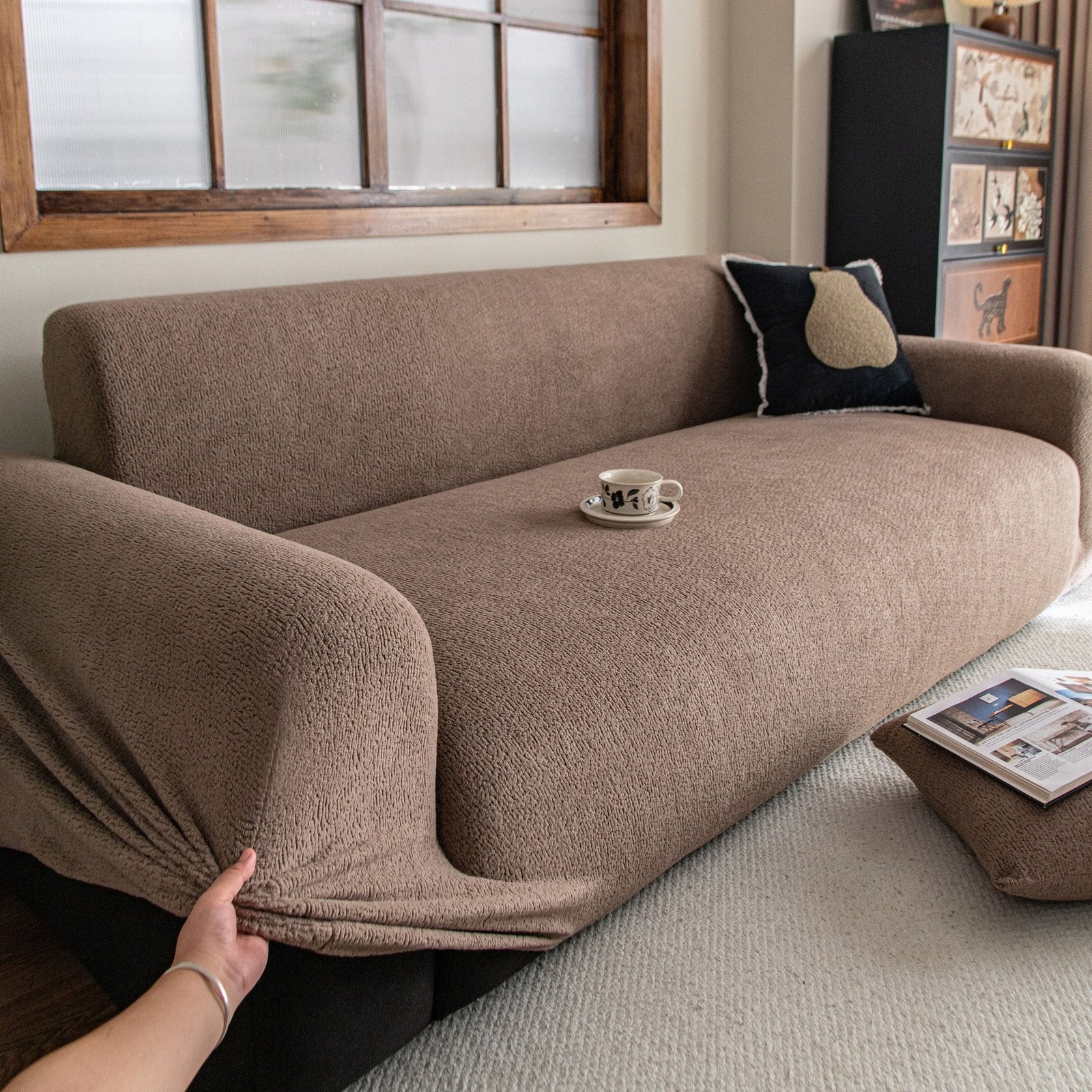 High Stretch Sofa Slipcover, Non Slip Couch Sofa Cover Washable Furniture Protector