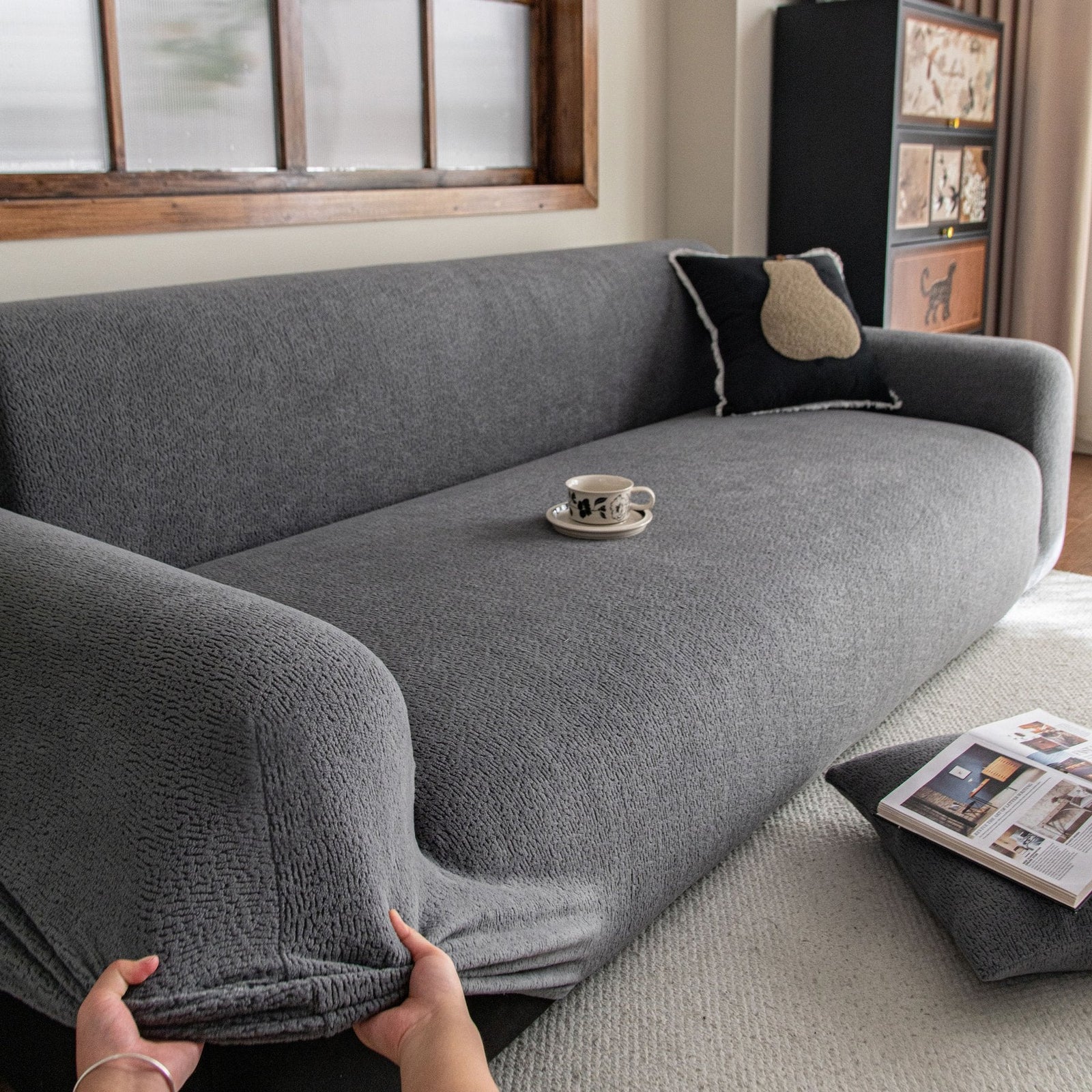 High Stretch Sofa Slipcover, Non Slip Couch Sofa Cover Washable Furniture Protector