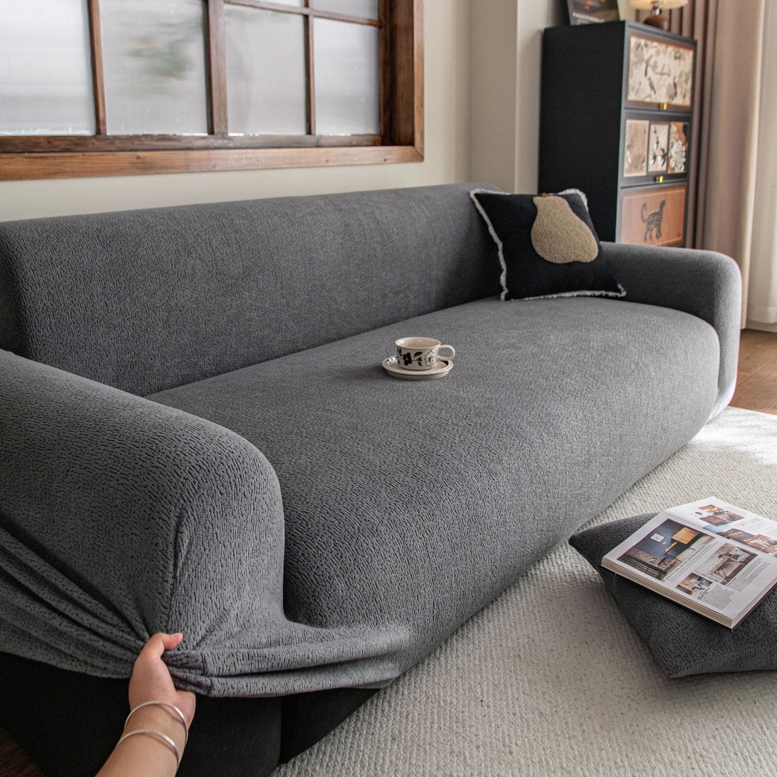 High Stretch Sofa Slipcover, Non Slip Couch Sofa Cover Washable Furniture Protector