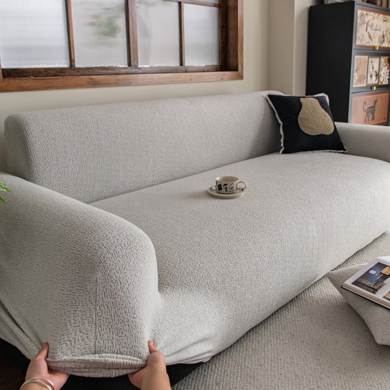 High Stretch Sofa Slipcover, Non Slip Couch Sofa Cover Washable Furniture Protector