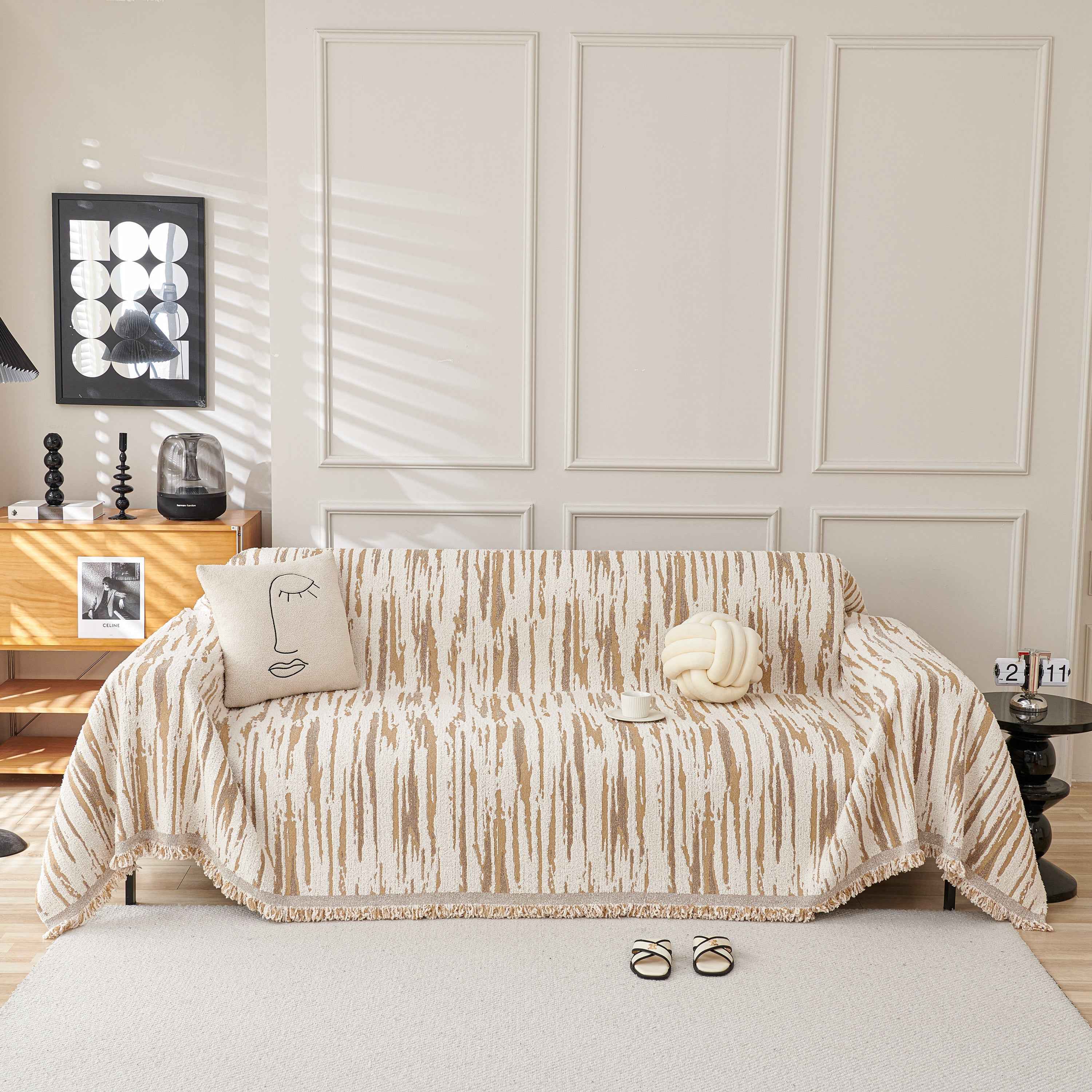 Reversible Sofa Throw Blanket, Couch Cover Sofa Slipcover for Most Shape Sofas
