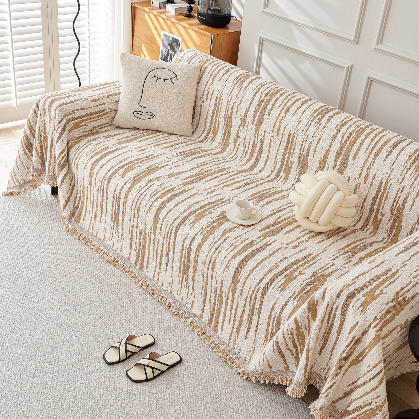 Reversible Sofa Throw Blanket, Couch Cover Sofa Slipcover for Most Shape Sofas