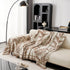 Modern Minimalist Chenille Willow Leaf Pattern Couch Cover Blanket, Luxurious Blankets for The Sofa