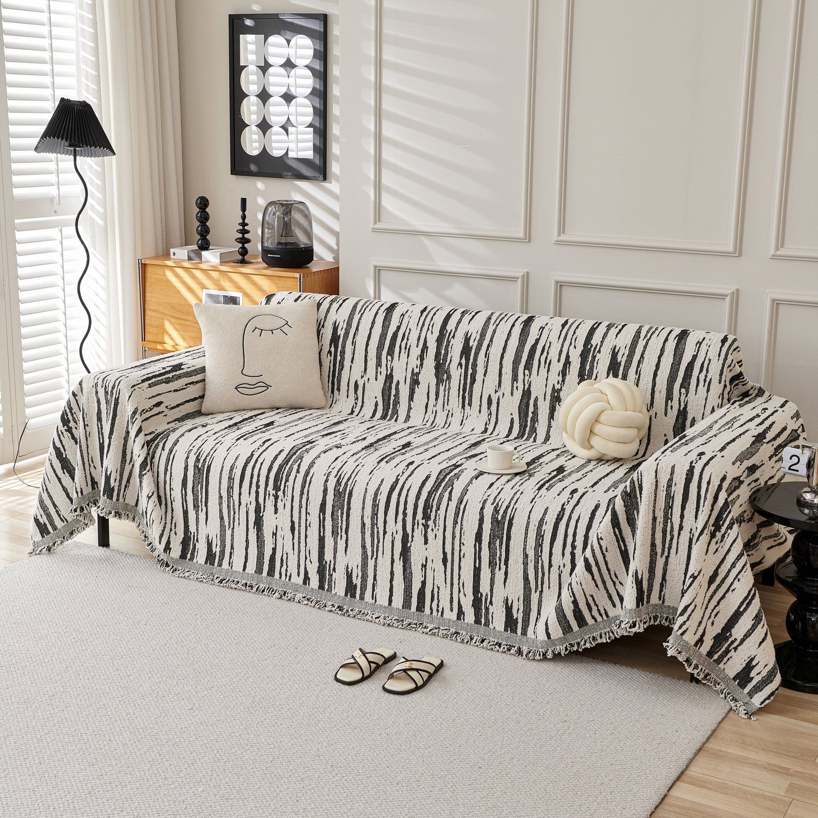 Reversible Sofa Throw Blanket, Couch Cover Sofa Slipcover for Most Shape Sofas