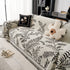 Modern Minimalist Chenille Willow Leaf Pattern Couch Cover Blanket, Luxurious Blankets for The Sofa