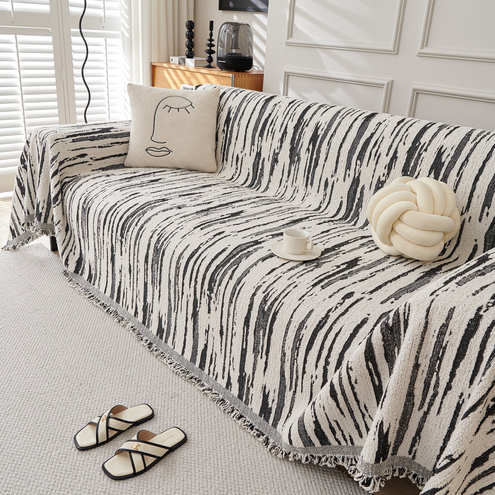Reversible Sofa Throw Blanket, Couch Cover Sofa Slipcover for Most Shape Sofas