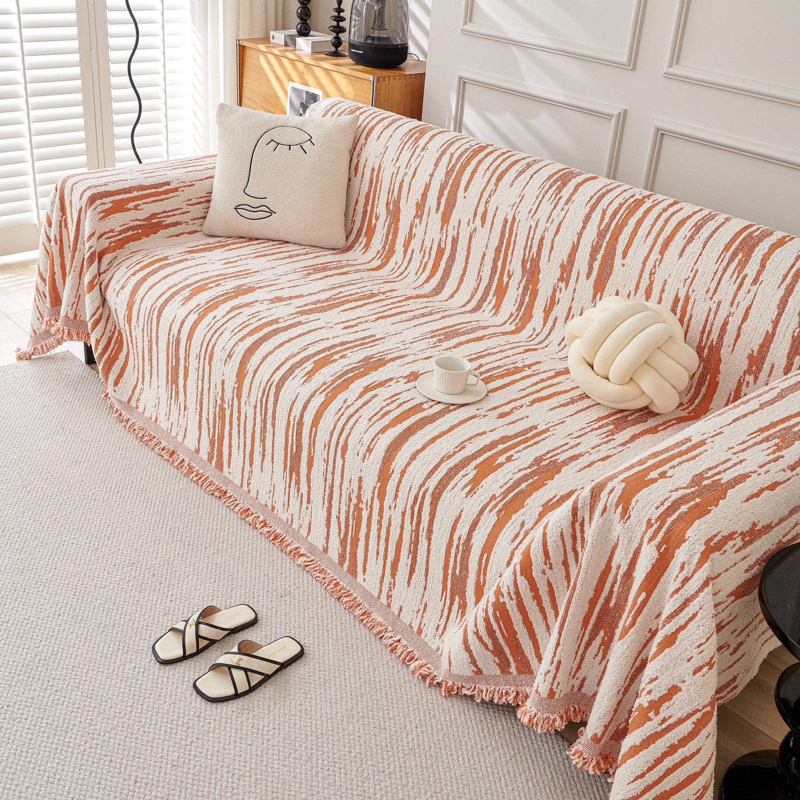 Reversible Sofa Throw Blanket, Couch Cover Sofa Slipcover for Most Shape Sofas