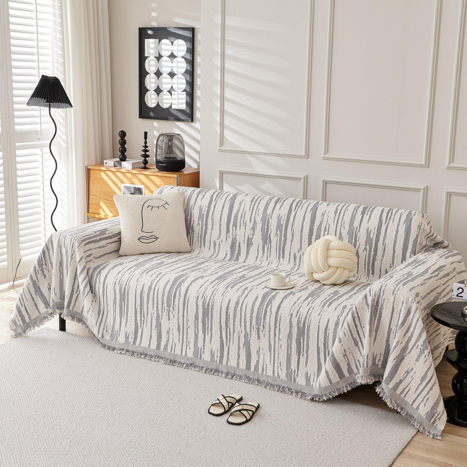 Reversible Sofa Throw Blanket, Couch Cover Sofa Slipcover for Most Shape Sofas