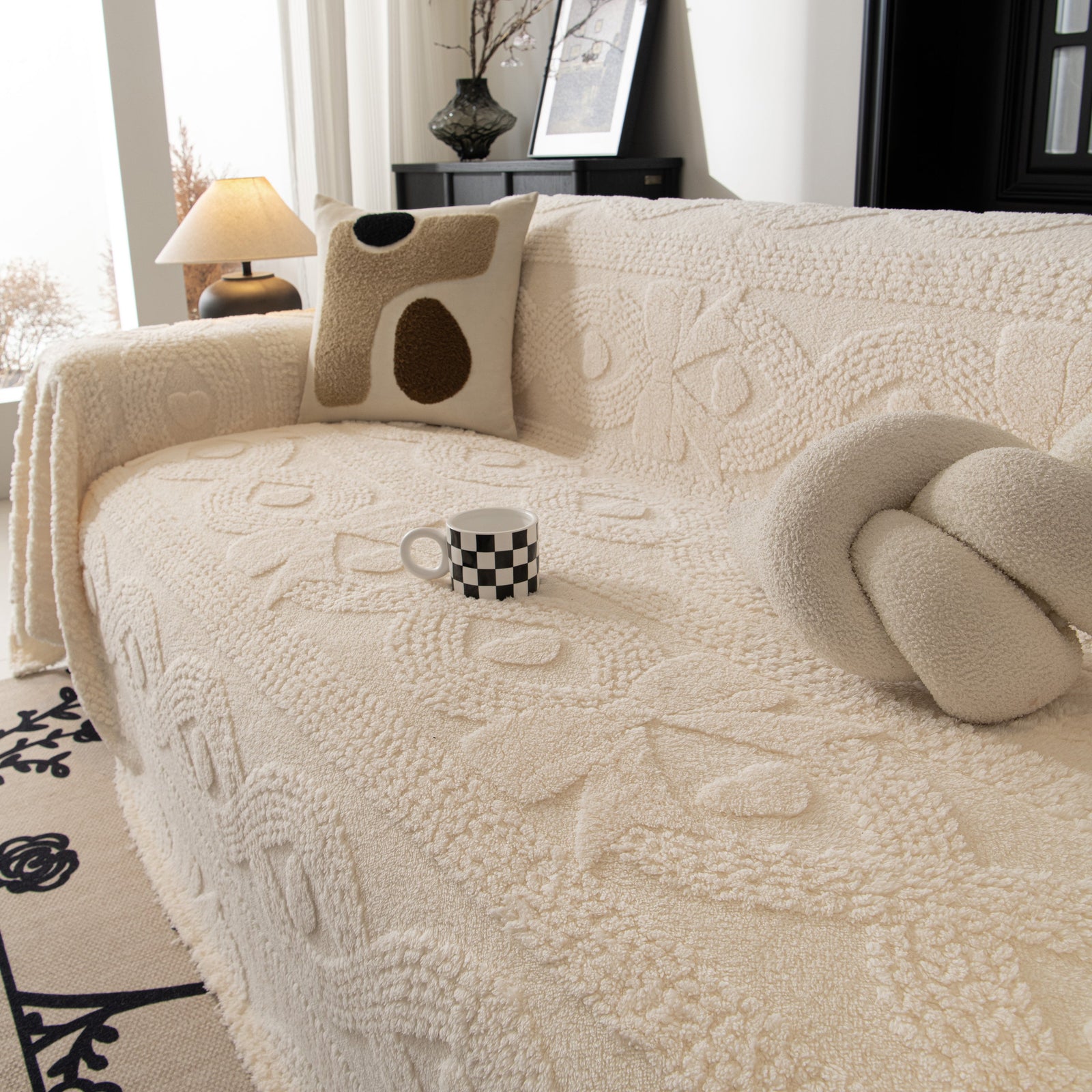Soft Plush Fleece Throw Blanket for Couch Solid Cute Warm Couch Cover Blanket for Winter