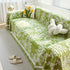Floral Symphony Couch Throw Cover with Tassel, Chenille Sofa Cover with Leafy Melodies for Sectional