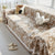 Floral Symphony Couch Throw Cover with Tassel, Chenille Sofa Cover with Leafy Melodies for Sectional