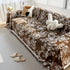 Floral Symphony Couch Throw Cover with Tassel, Chenille Sofa Cover with Leafy Melodies for Sectional