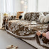 Floral Symphony Couch Throw Cover with Tassel, Chenille Sofa Cover with Leafy Melodies for Sectional